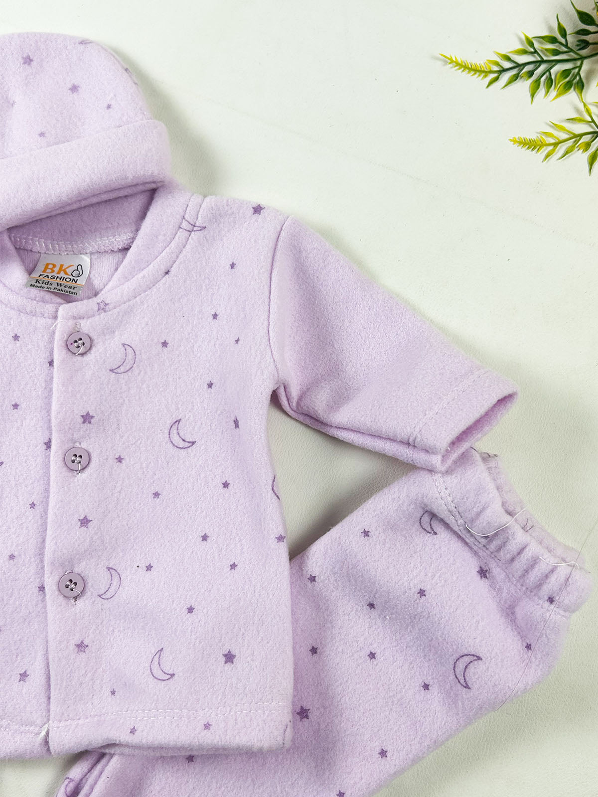 0Mth - 3Mth Moon Purple 5Pcs Fleece Gift Set For Newborn NBGS395