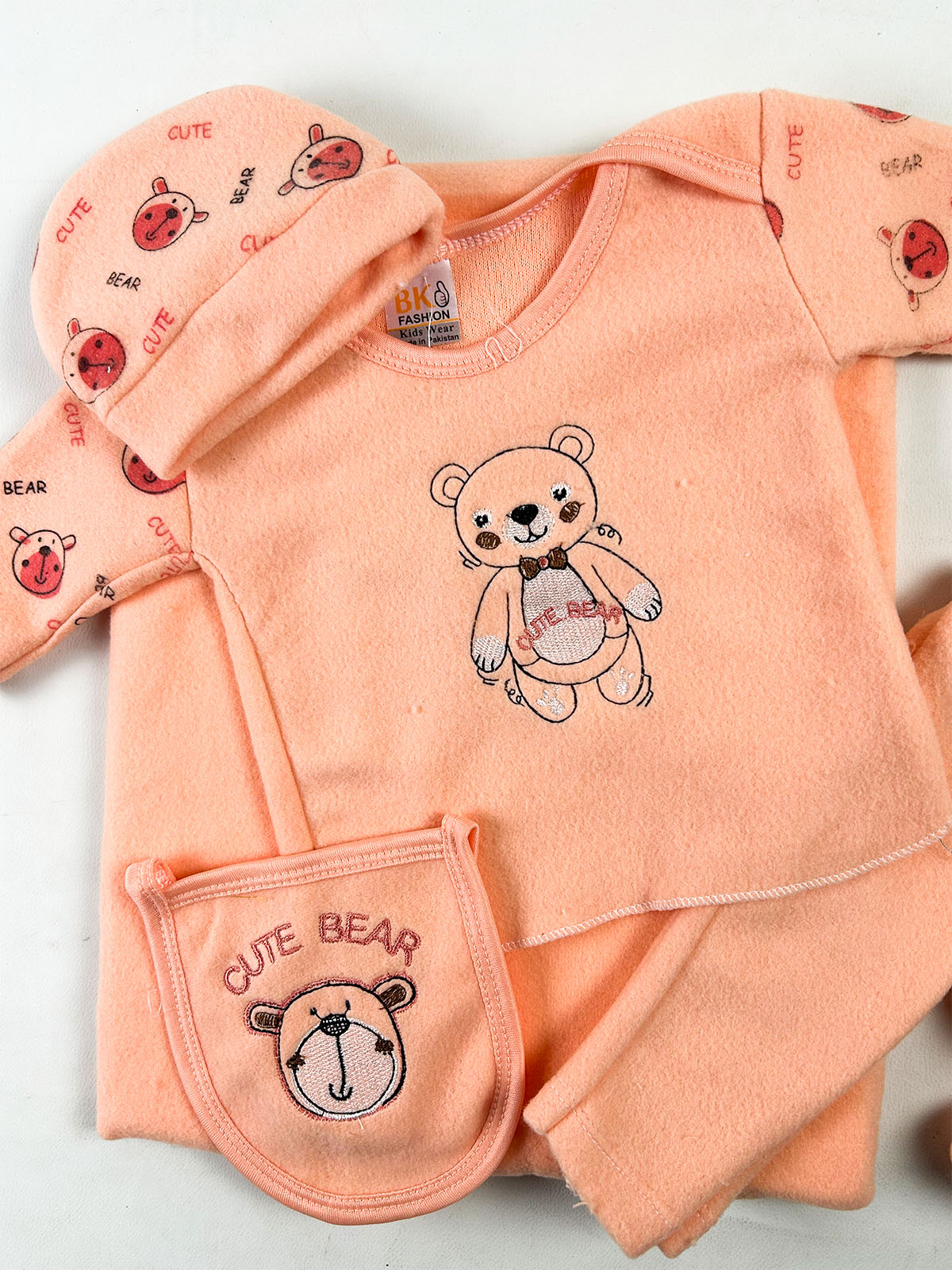 0Mth - 3Mth CB Peach 8Pcs Fleece Gift Set For Newborn NBGS405