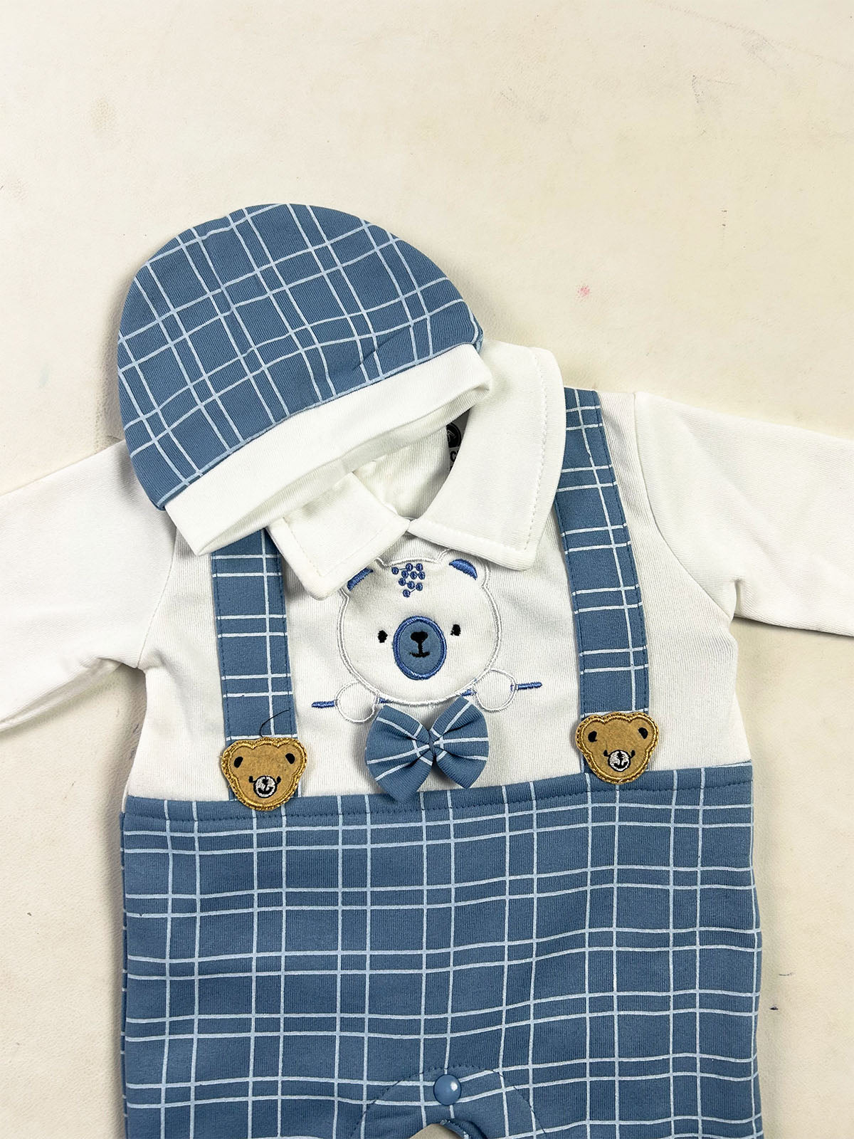 0Mth - 3Mth Blue Fleece Romper For Newborn NBR198