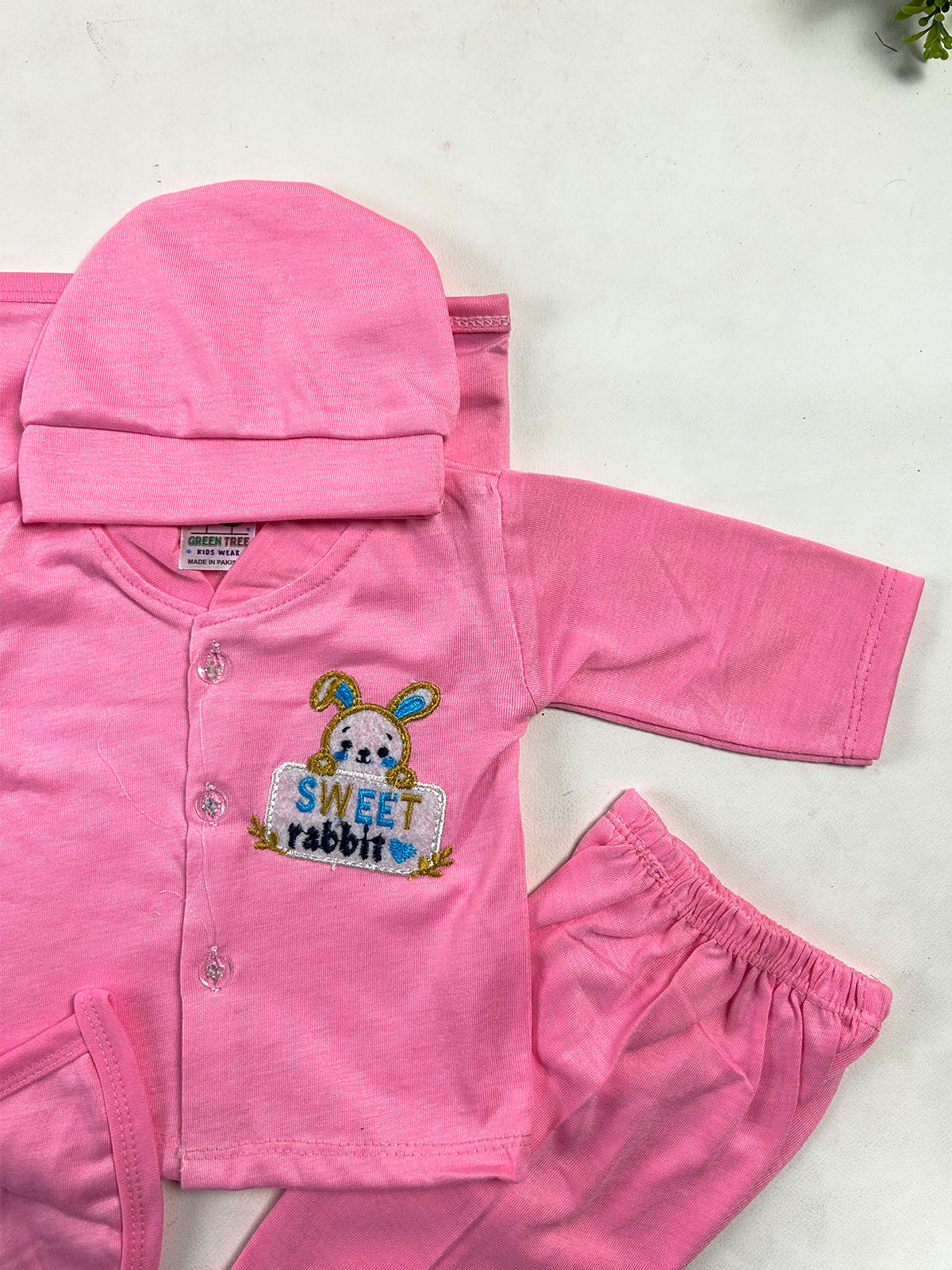 0Mth - 3Mth Sweet Rabbit Pink 5Pcs Gift Set For Newborn NBGS434