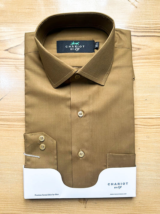 MFS706 Brown Formal Dress Shirt For Men