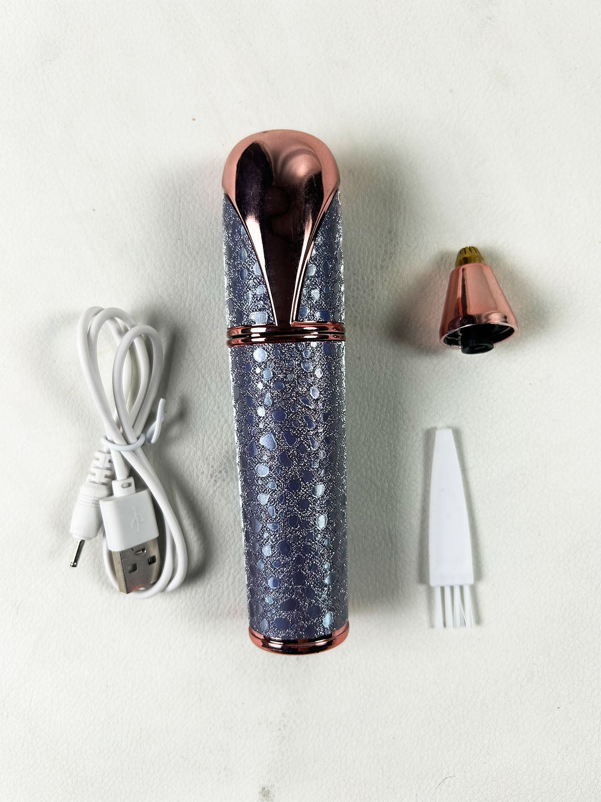 YESX HX-201 2-in-1 USB Rechargeable Eyebrow Trimmer & Facial Hair Remover For Women – Purple & Rose Gold