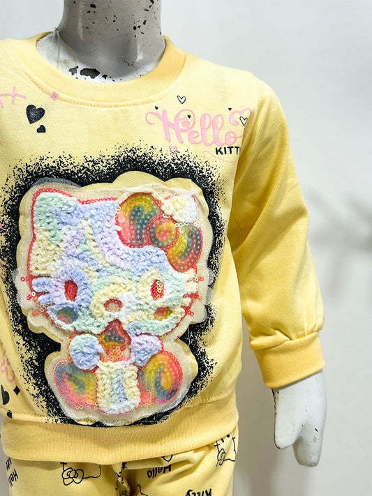 1Yr - 4Yrs Yellow Kitty Suit For Girls GS605