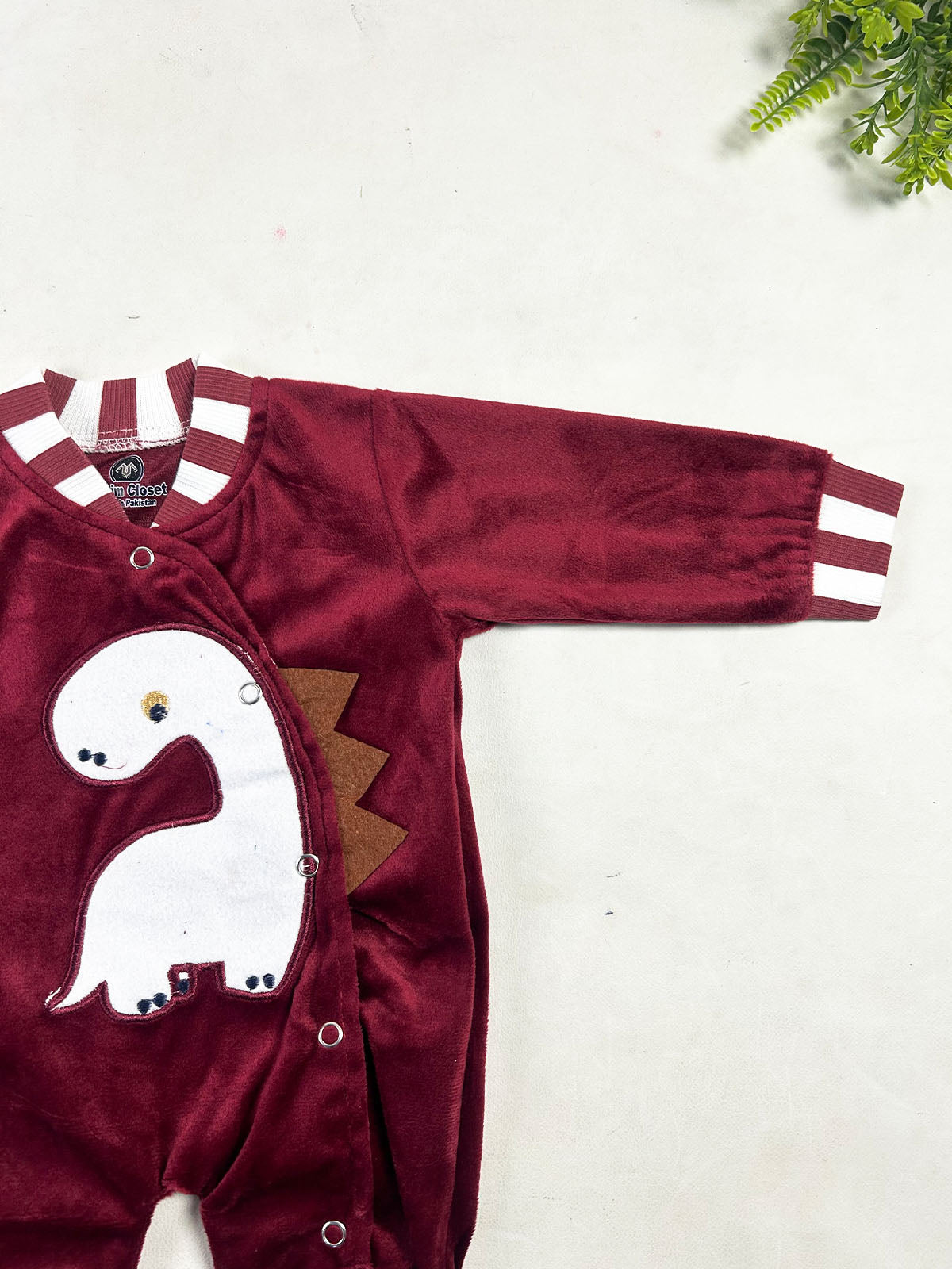 0Mth - 3Mth Burgundy Velvet Romper For Newborn NBR201