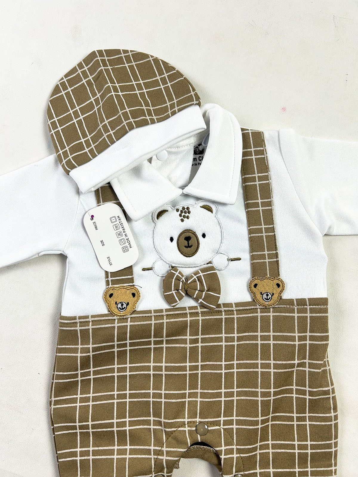 0Mth - 3Mth Brown Fleece Romper For Newborn NBR200