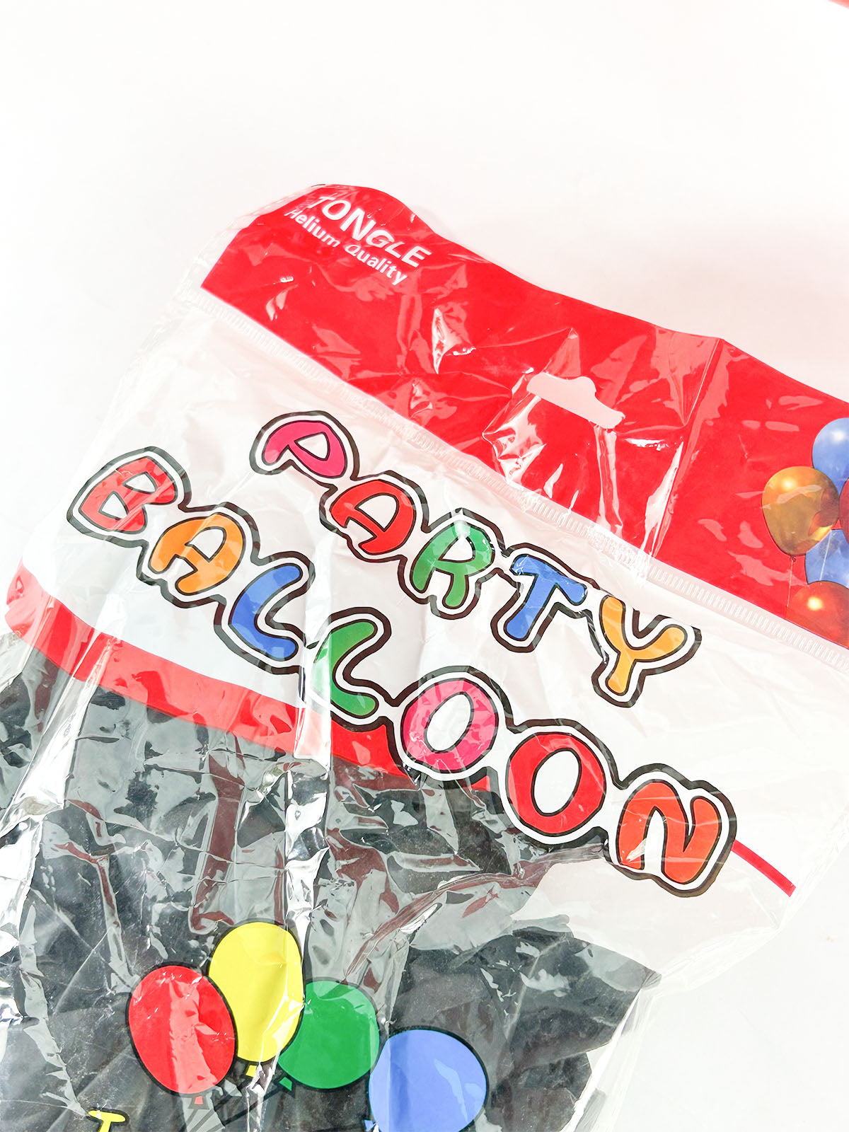 Black Party Balloons - 100 Pcs