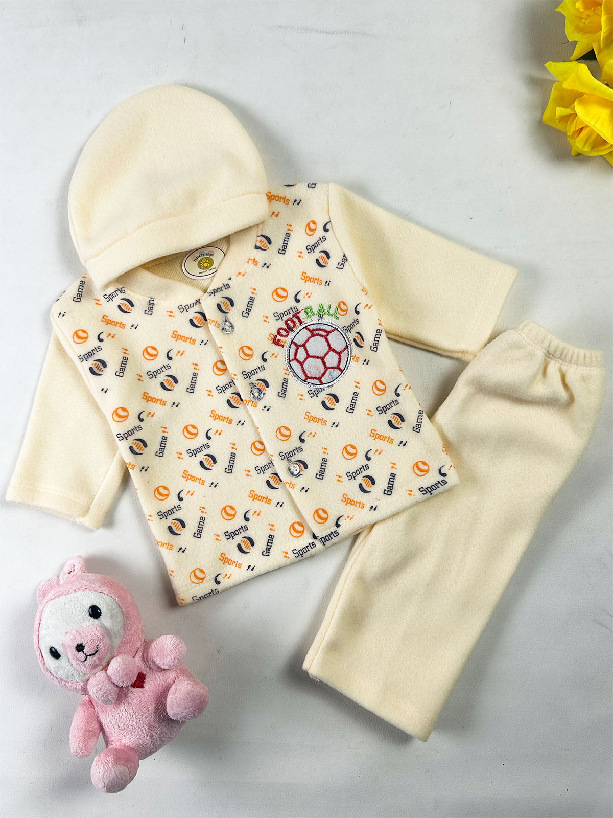 0Mth - 3Mth FTB Fawn Fleece Baba Suit For Newborn NBS850