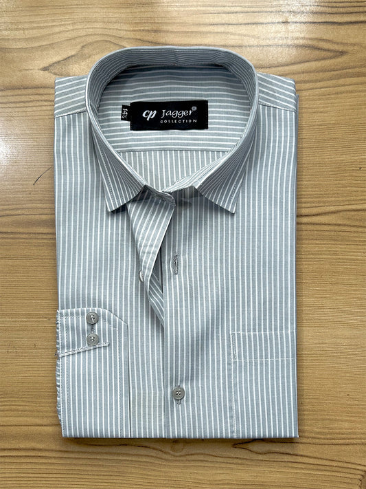 MFS711 Grey Lined Formal Dress Shirt For Men