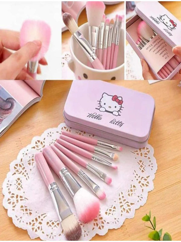 Pack of 7 Cosmetic Brush Set Multicolor