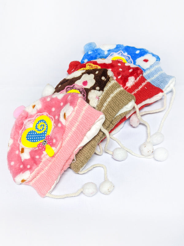 Multidesign Brown Beanie Winter Caps For Kids/Unisex Winter Hat/Warm Knitted Beanie for Kids KWC11