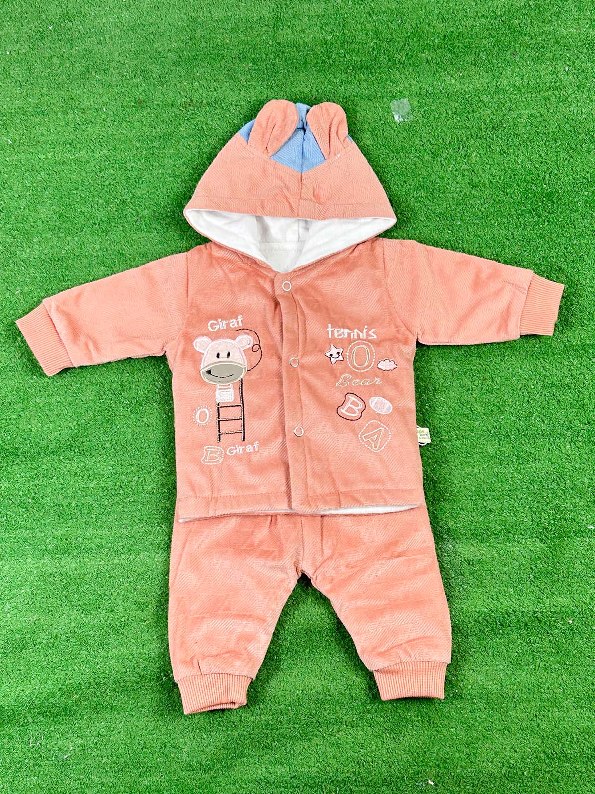 0Mth - 3Mth Fleece Peach Suit For Newborns NBS645