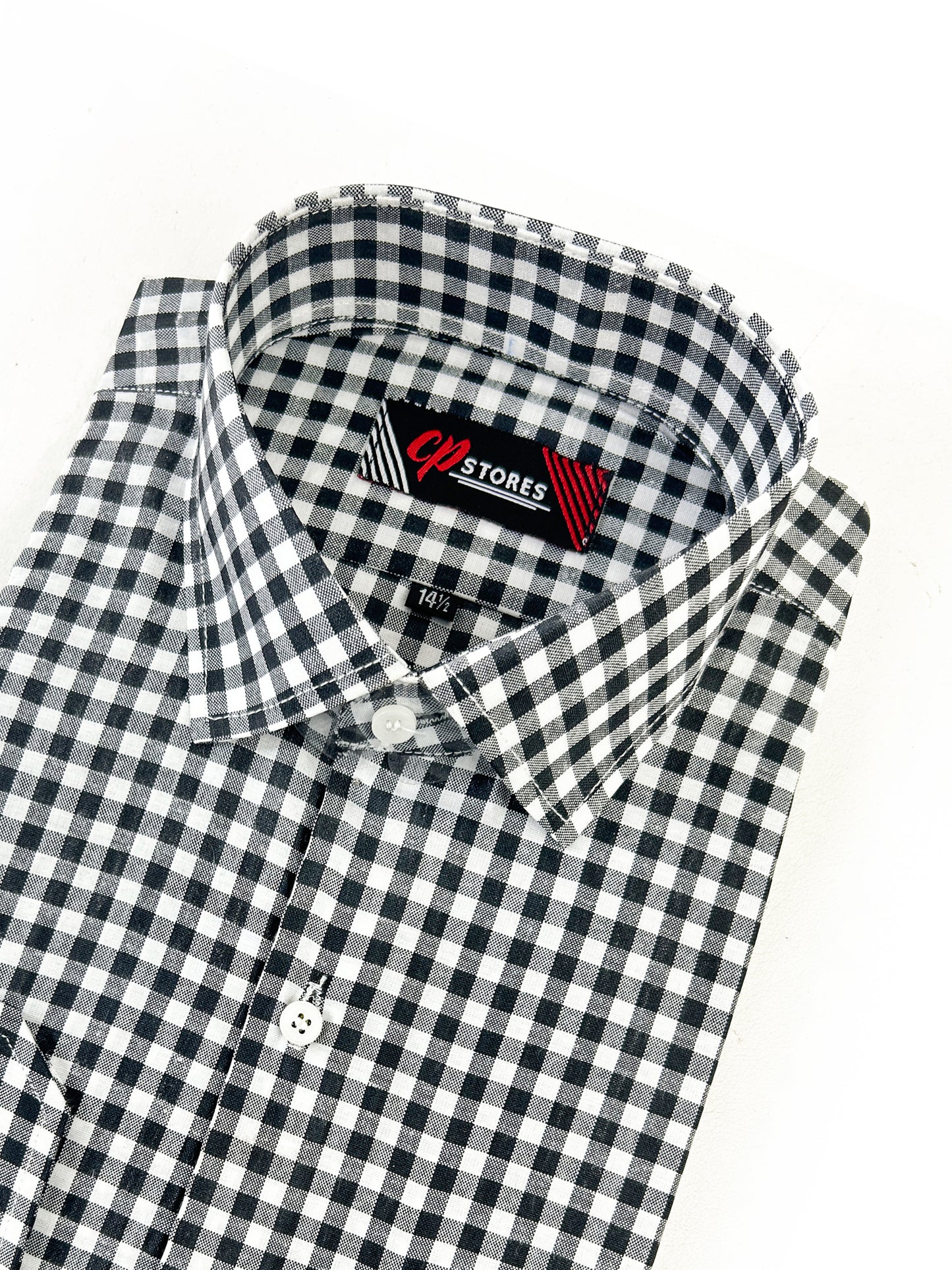 W Black Checks Formal Dress Shirt For Men MFS356