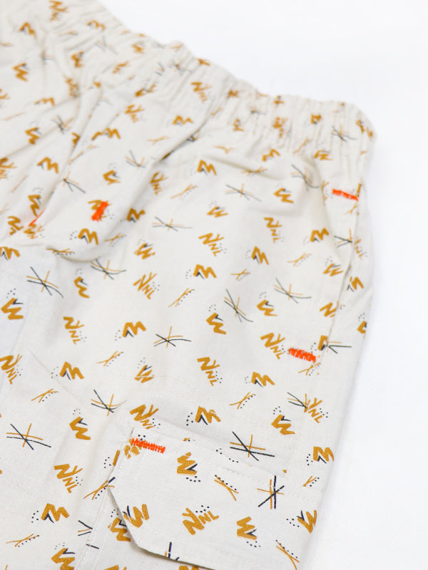 LF Boys Short 3-QTR Printed Design Light Fawn