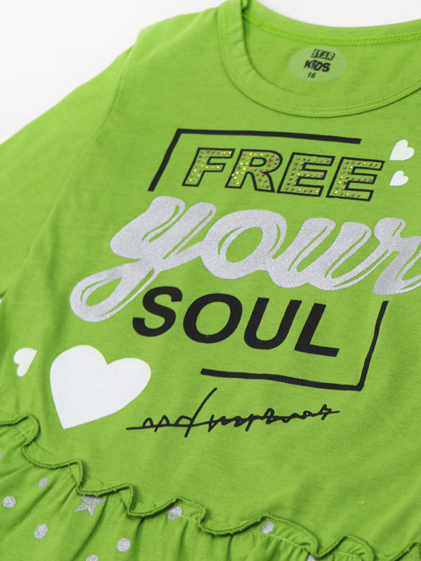 GTS08 SK Full Sleeves Girls T-Shirt 1Yr - 4Yrs Soul Green