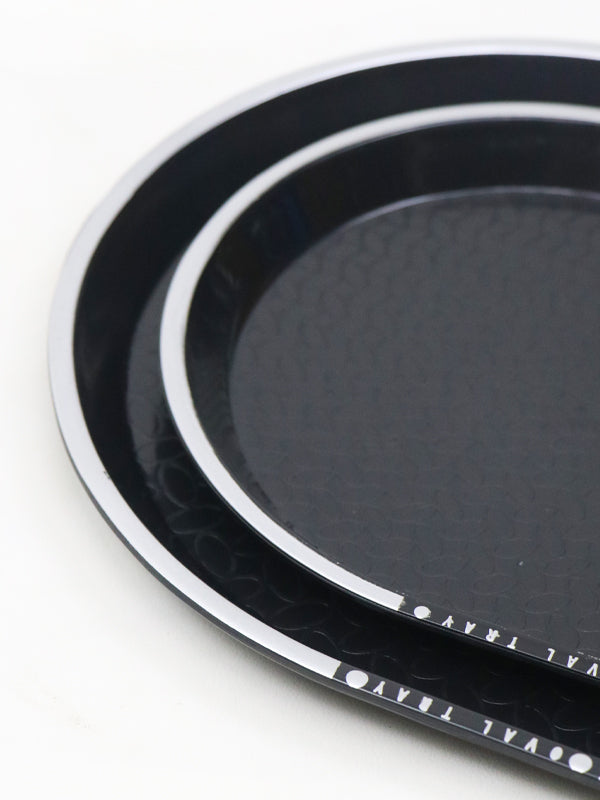Plastic Oval Shape Serving Tray 2 Sizes Set