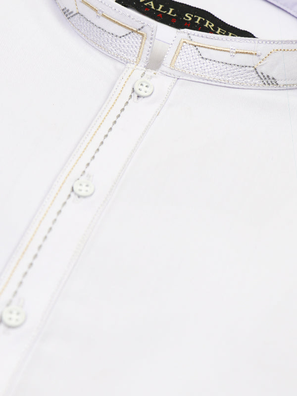 440/1 Men's Stitched Kameez Shalwar Off White
