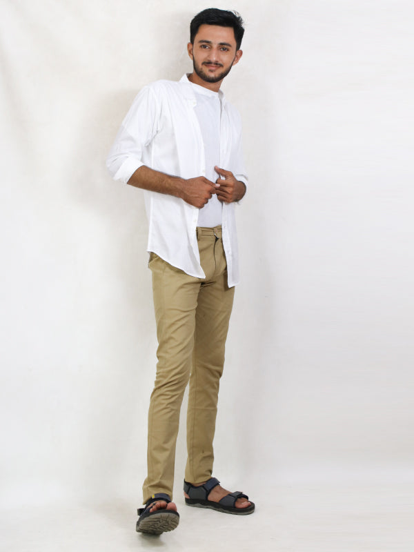 Men's Chambray Casual Shirt White
