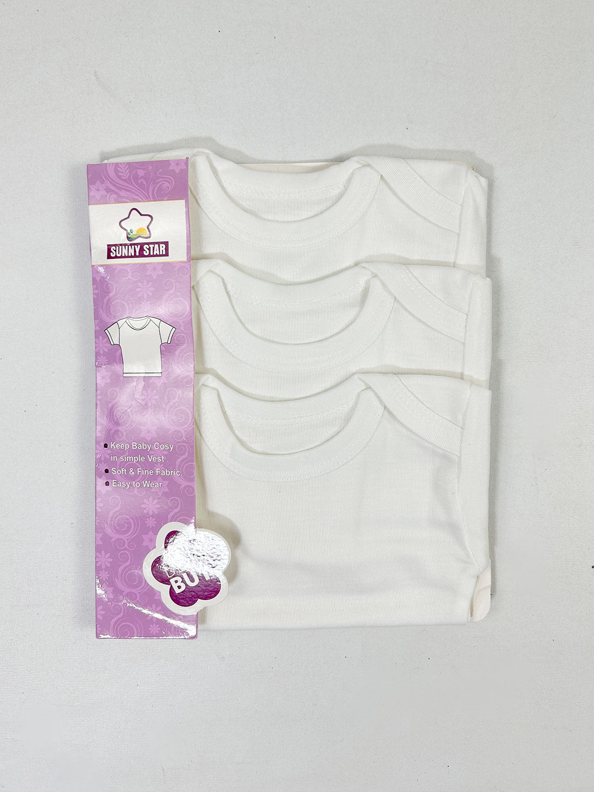 Pack Of 3 Newborn White Inner Full Sleeve Vest NBC18
