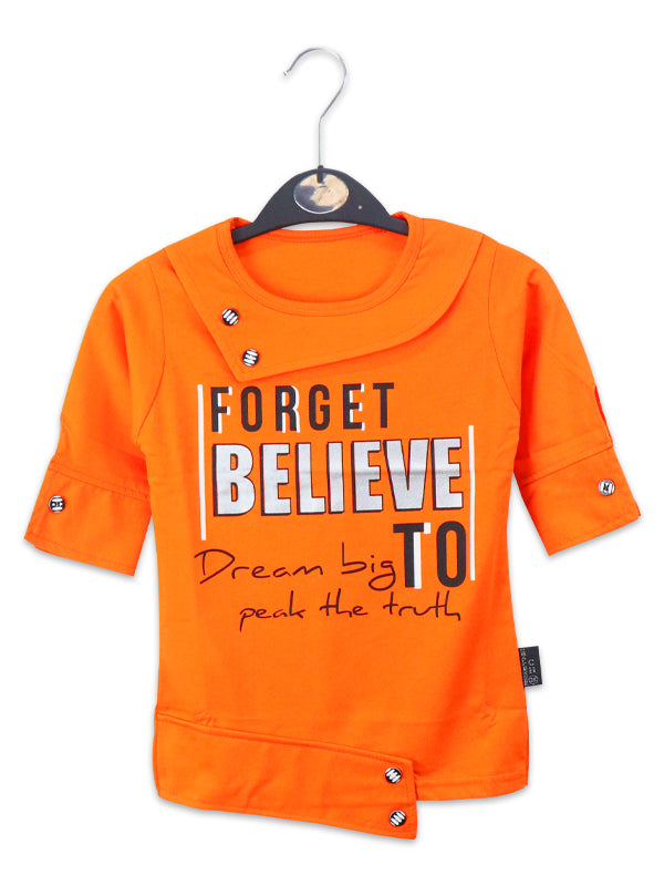 ATT Girls T-Shirt 3.5 Yrs - 9 Yrs Believe Orange