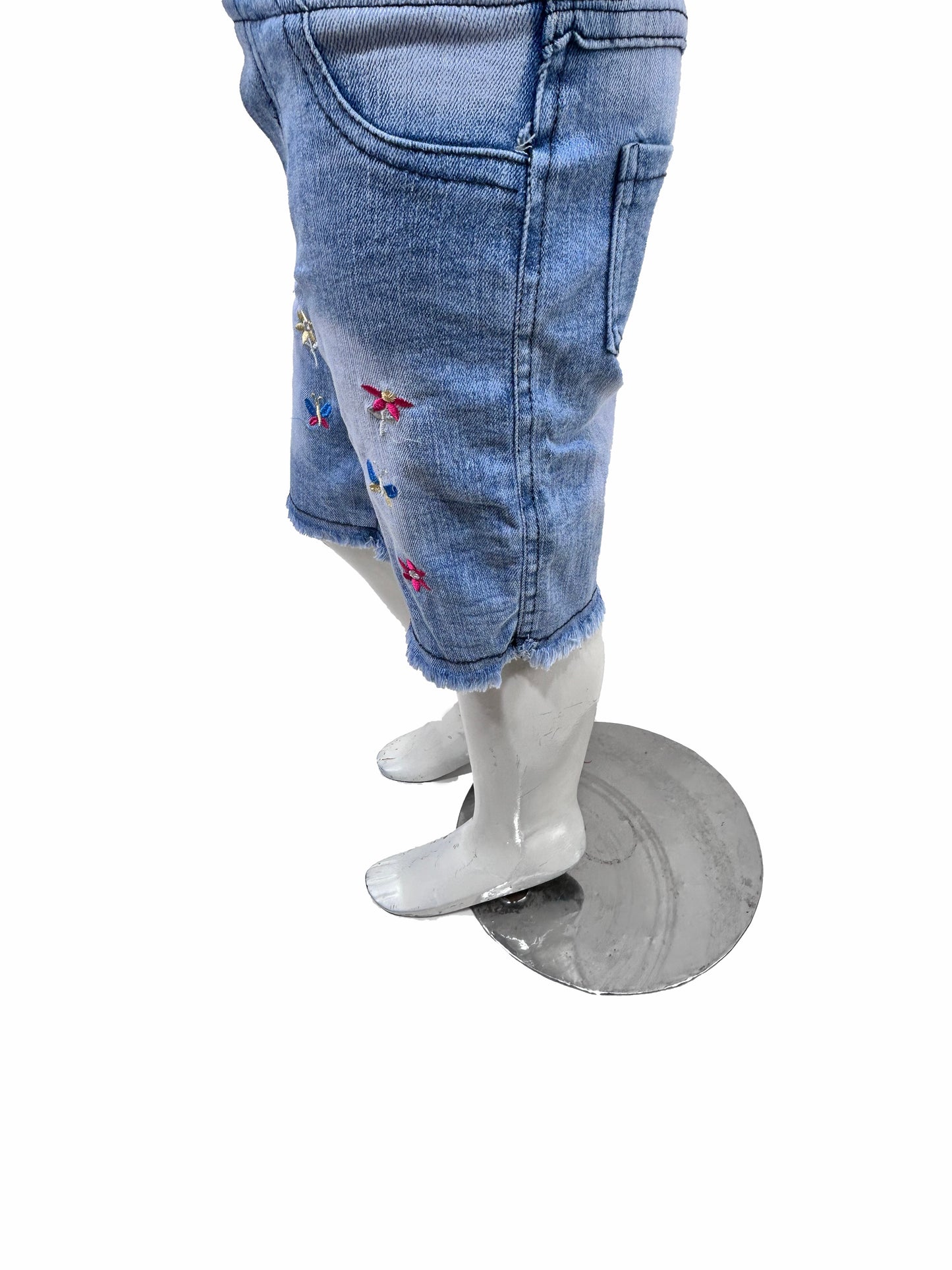 1.5Yrs - 4Yrs Stretchable Butterfly Light Blue Denim Jeans For Girls GJ29