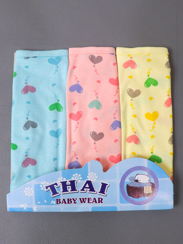 Pack Of 3 Face Towels/Napkins For Newborn Multicolor & Multidesign D-07