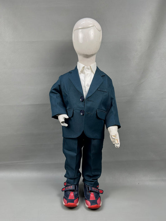 6Mth - 8Yrs Dark G Blue 4Pcs Coat Pant Suit for Boys BCP16