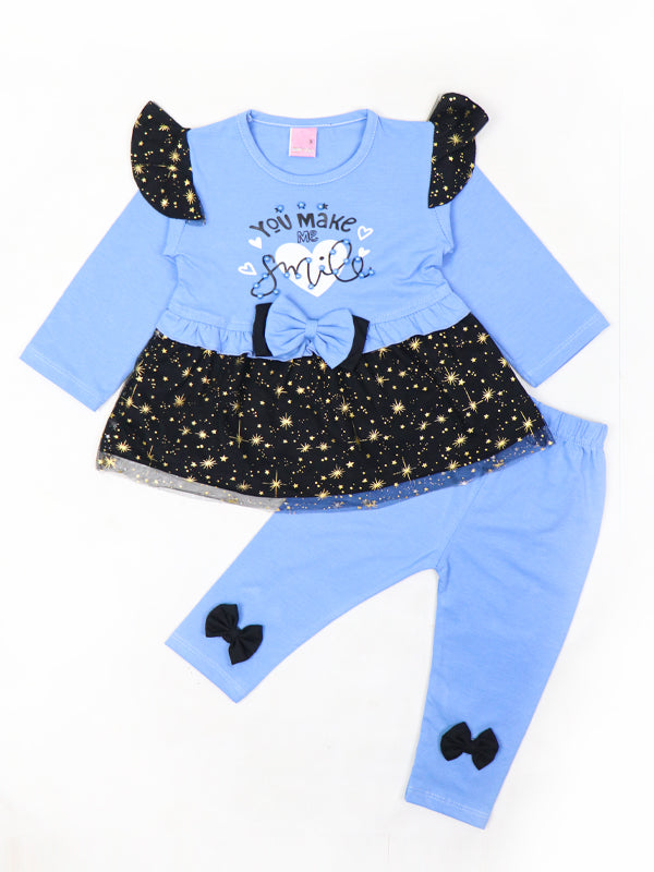 BG Girls Suit 1Yr - 4Yrs Make Me Smile Light Blue