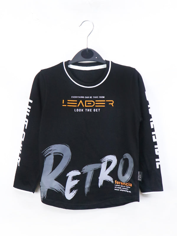 ATT Boys T-Shirt 5Yrs - 10 Yrs Retro Black