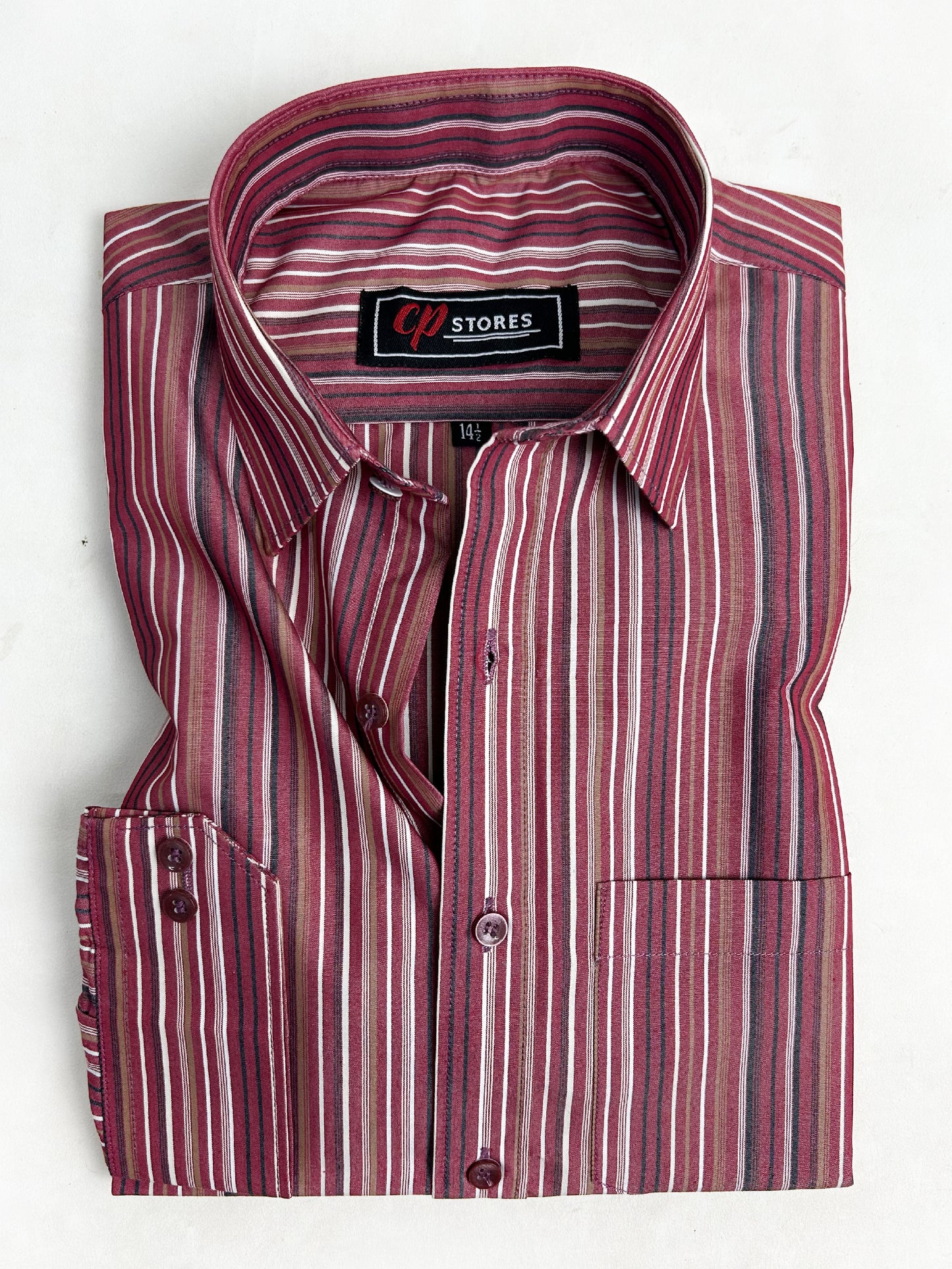Maroon Lines Formal Dress Shirt For Men AN MFS110