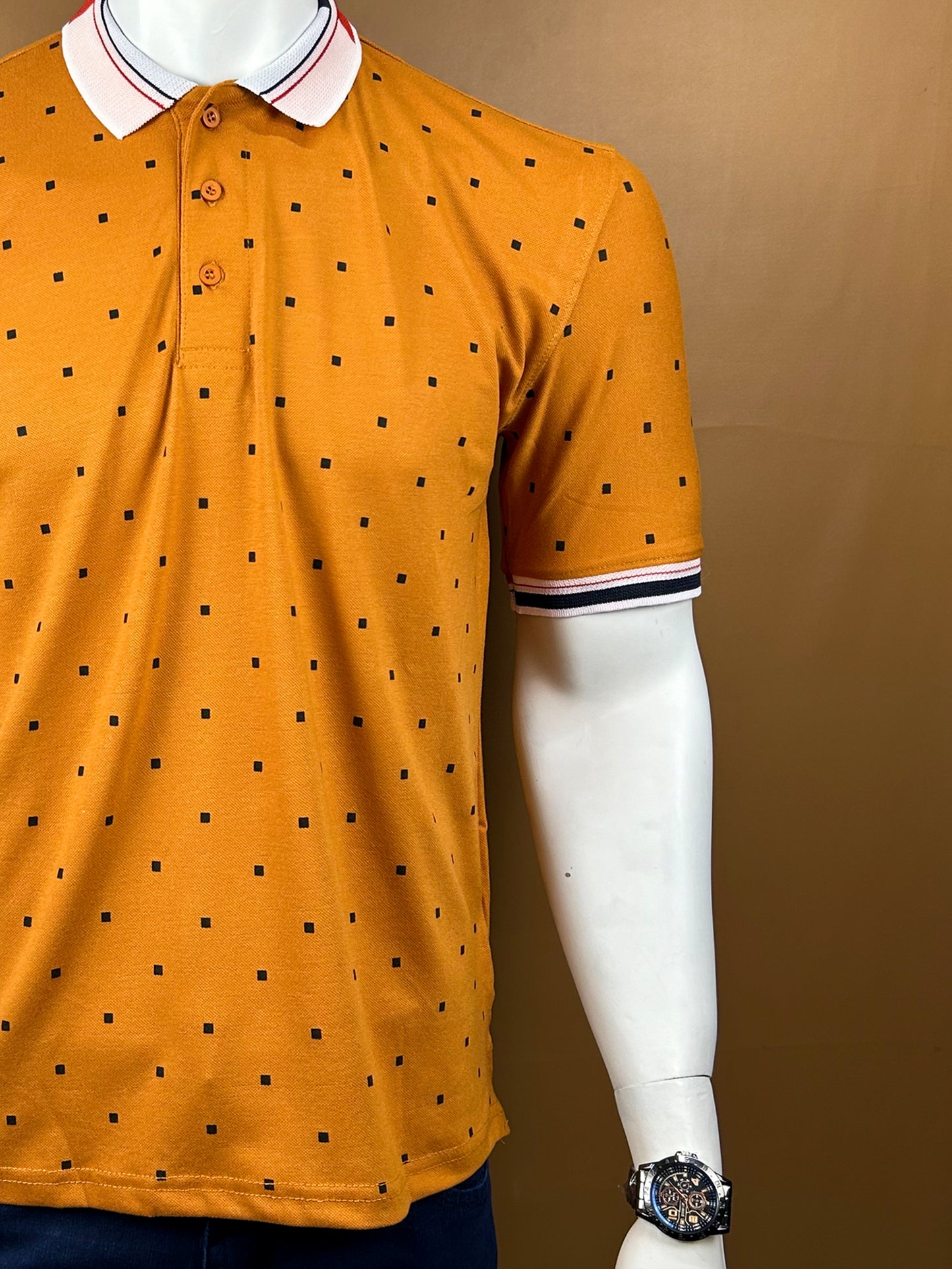 Mustard Plain Polo T-Shirt For Men MTS186