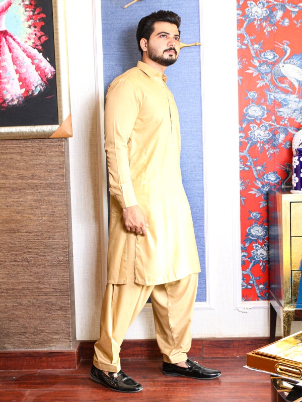 461/2E Men's Kameez Shalwar Stitched Suit Shirt Collar FB