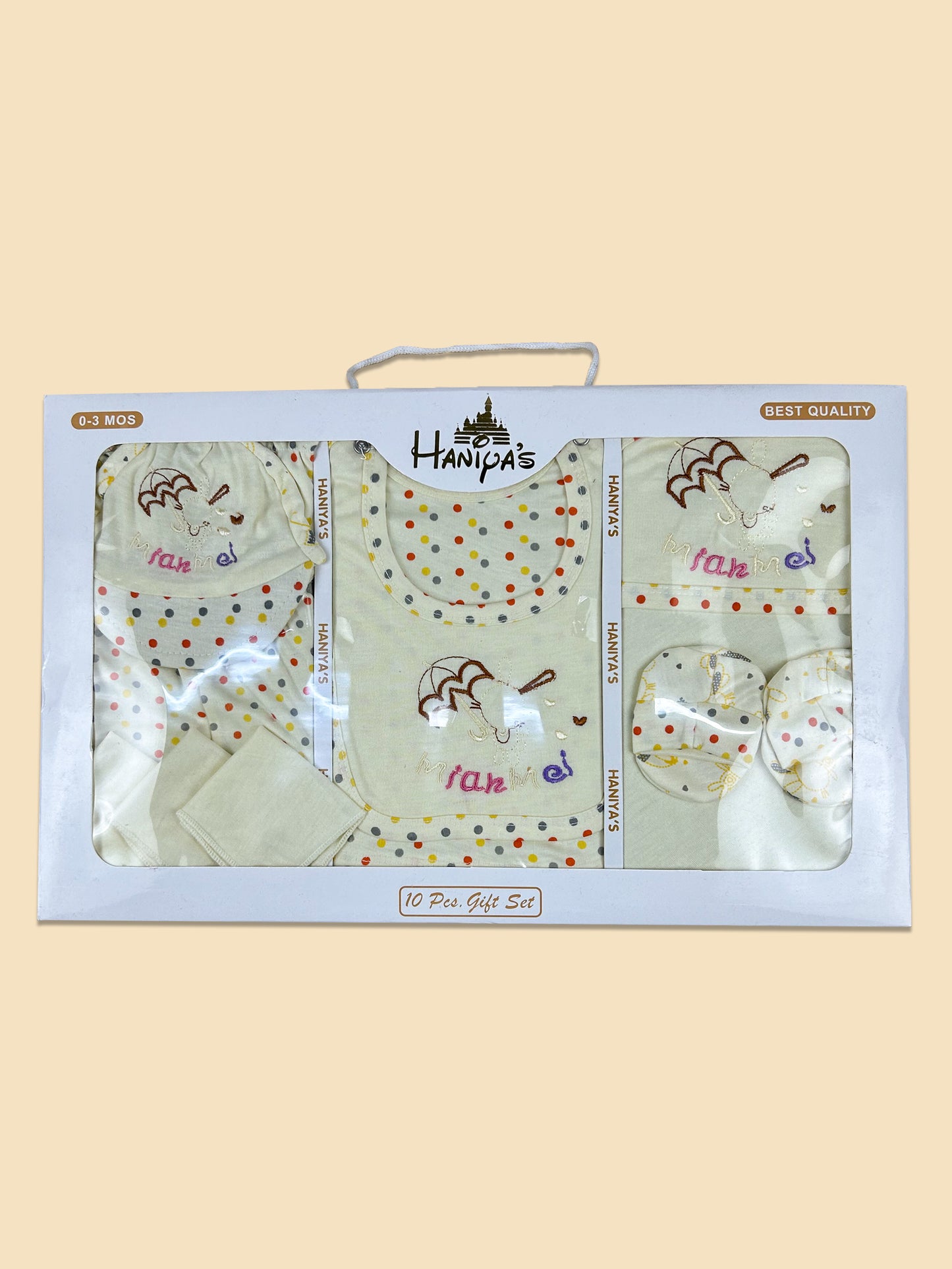 0Mth - 3Mth Light Yellow 10Pcs Gift Set For Newborn NBGS111