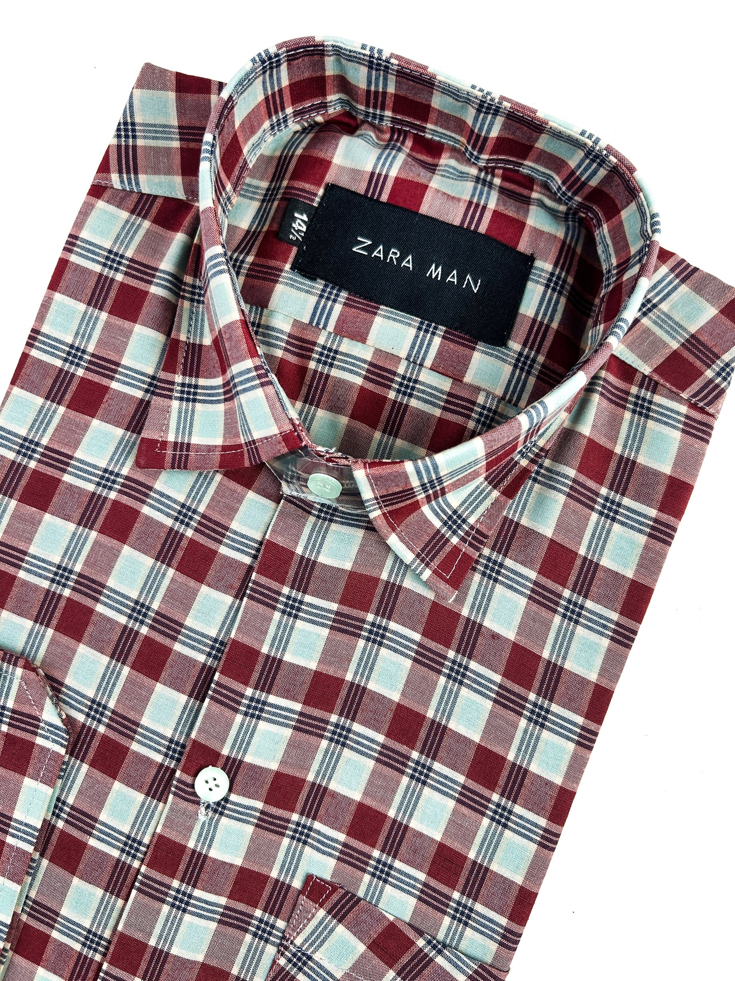 Red Checks Formal Dress Shirt For Men MFS320