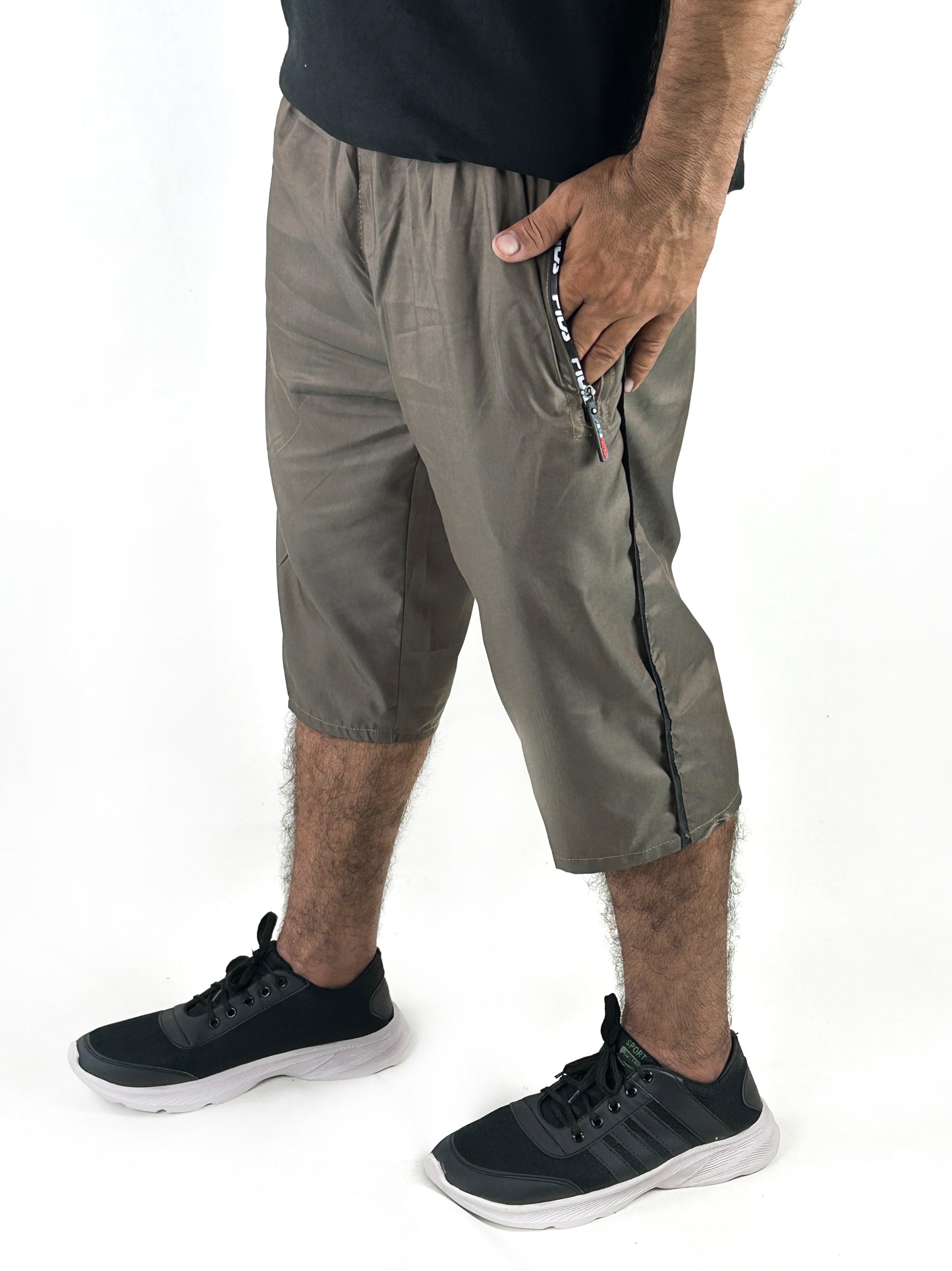 Light Brown Cargo 3-QTR Short for Men AA MS118