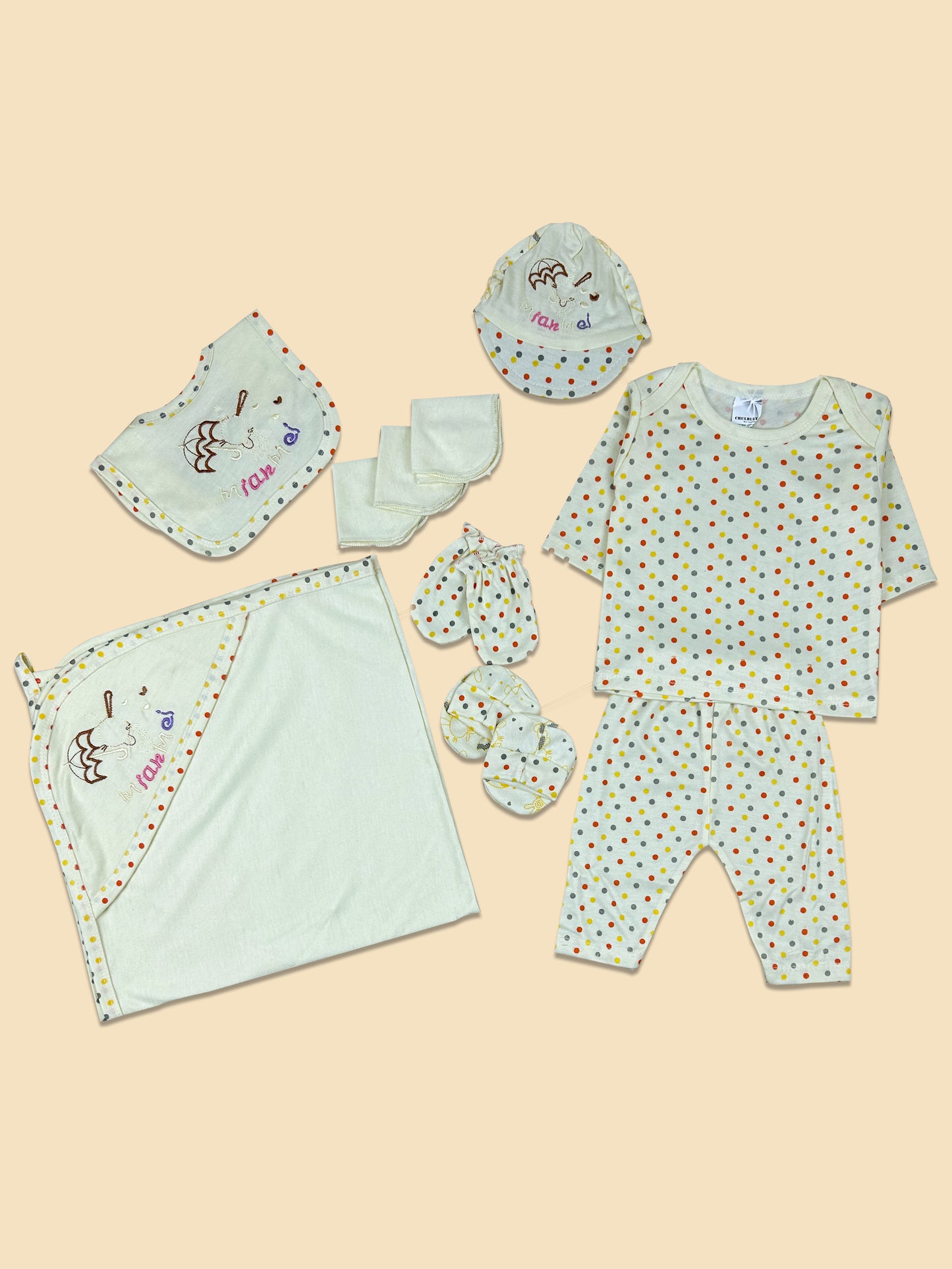 0Mth - 3Mth Light Yellow 10Pcs Gift Set For Newborn NBGS111