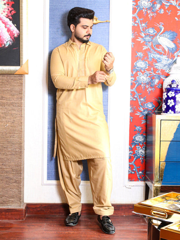 461/2E Men's Kameez Shalwar Stitched Suit Shirt Collar FB