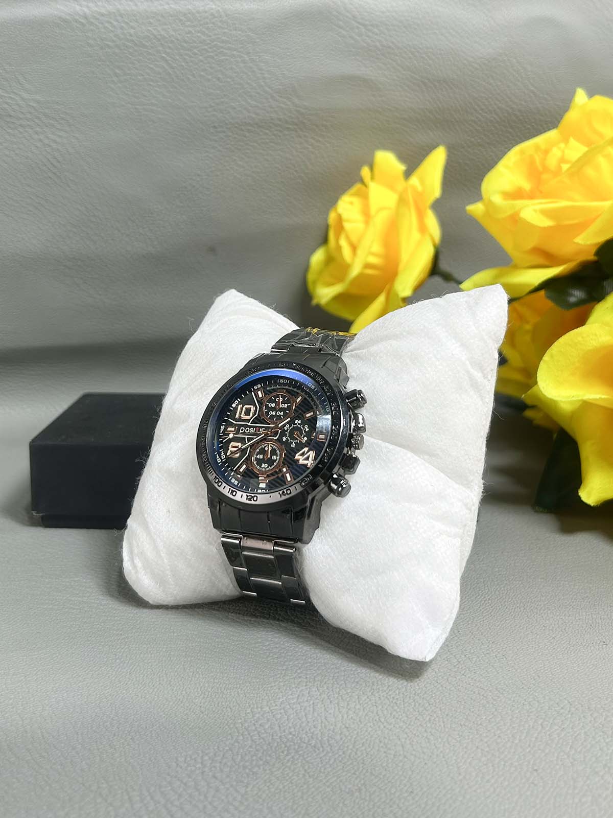 Black Stainless Steel Watch For Men MW157