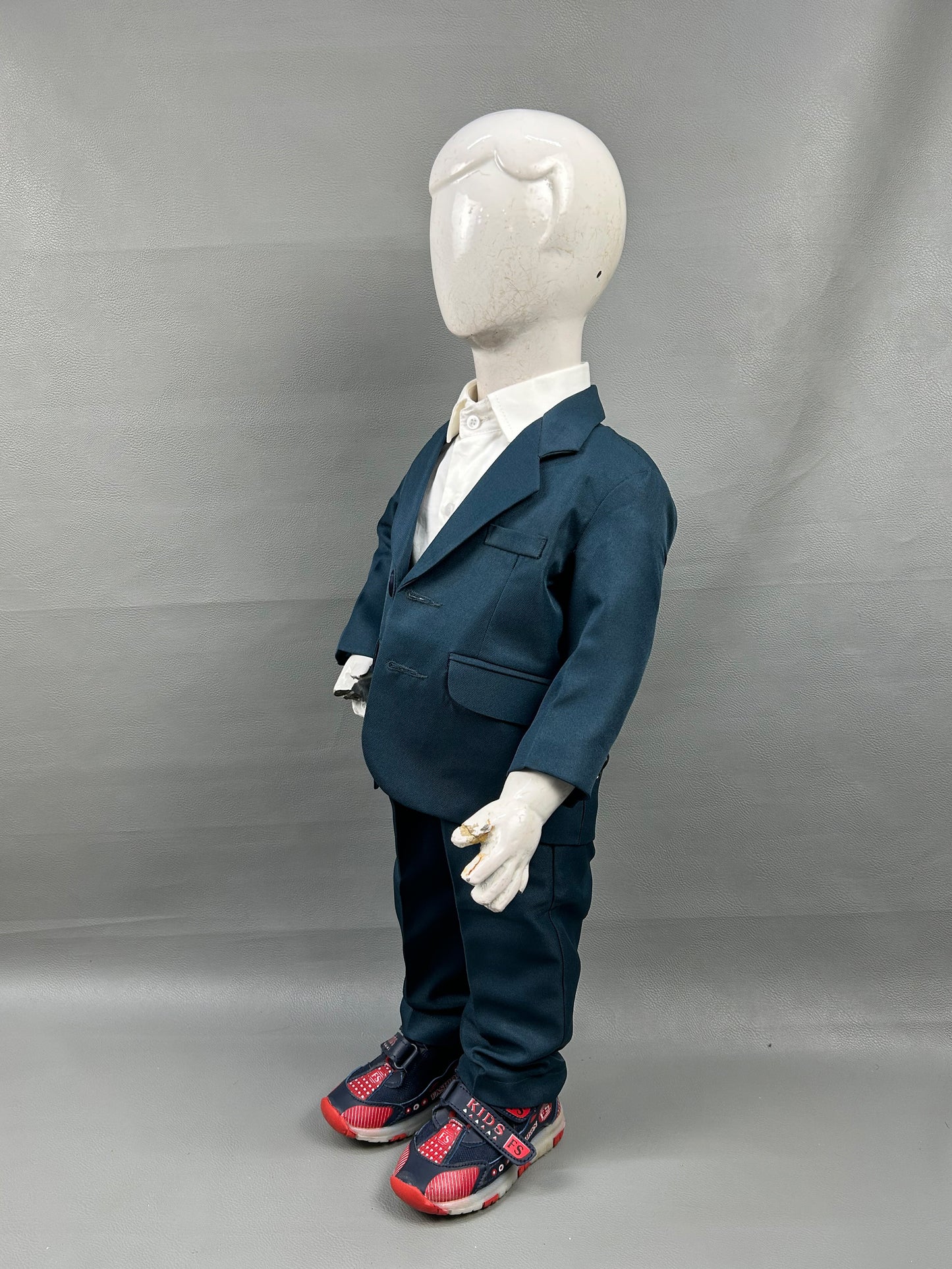 6Mth - 8Yrs Dark G Blue 4Pcs Coat Pant Suit for Boys BCP16