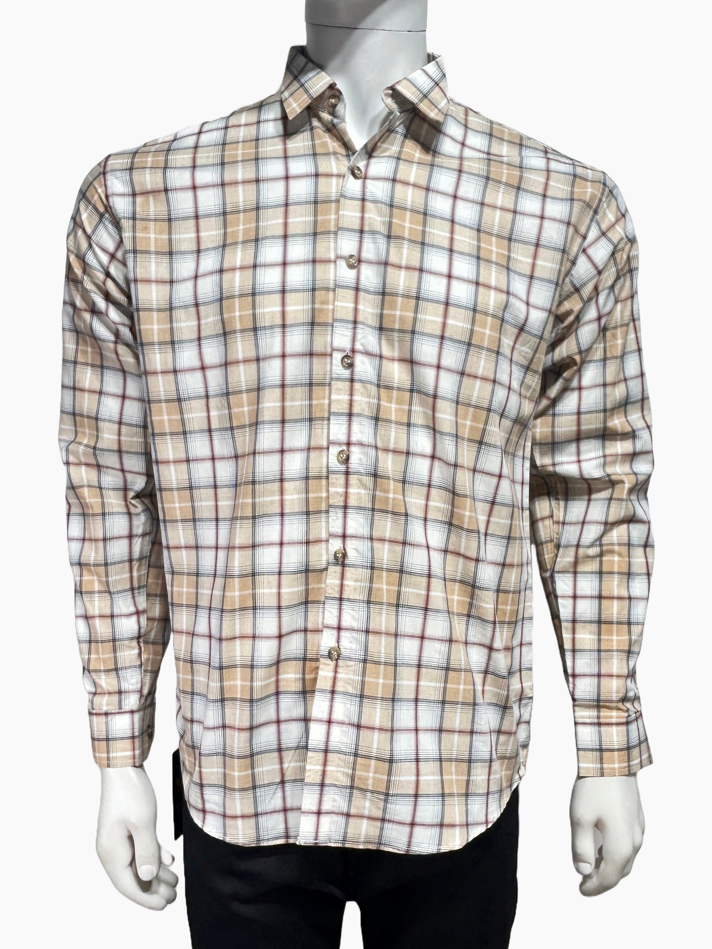Light Brown Checks Casual Shirt For Men MCS89