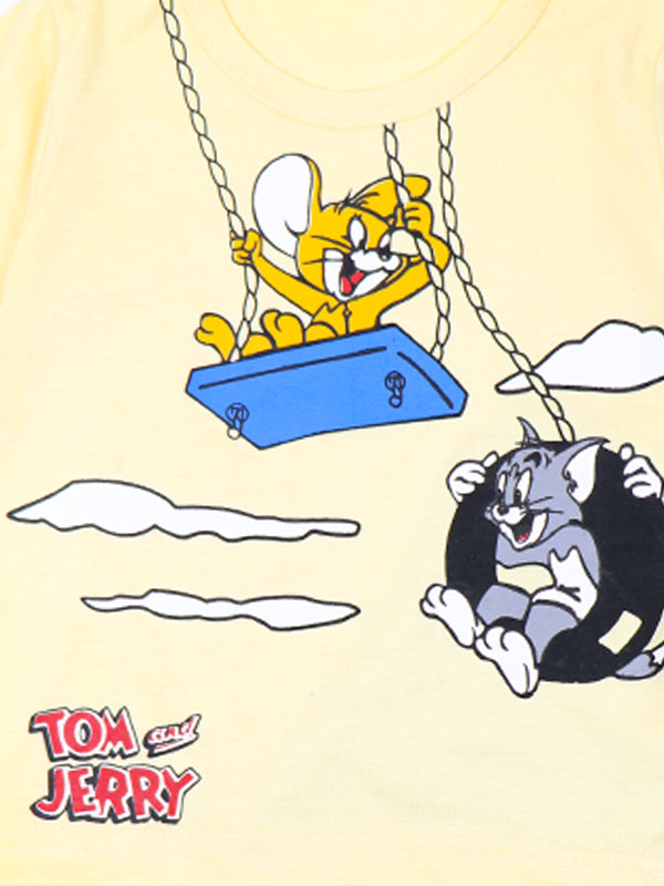 SK Kids Suit 1Yr - 4Yrs Tom And Jerry Light Yellow