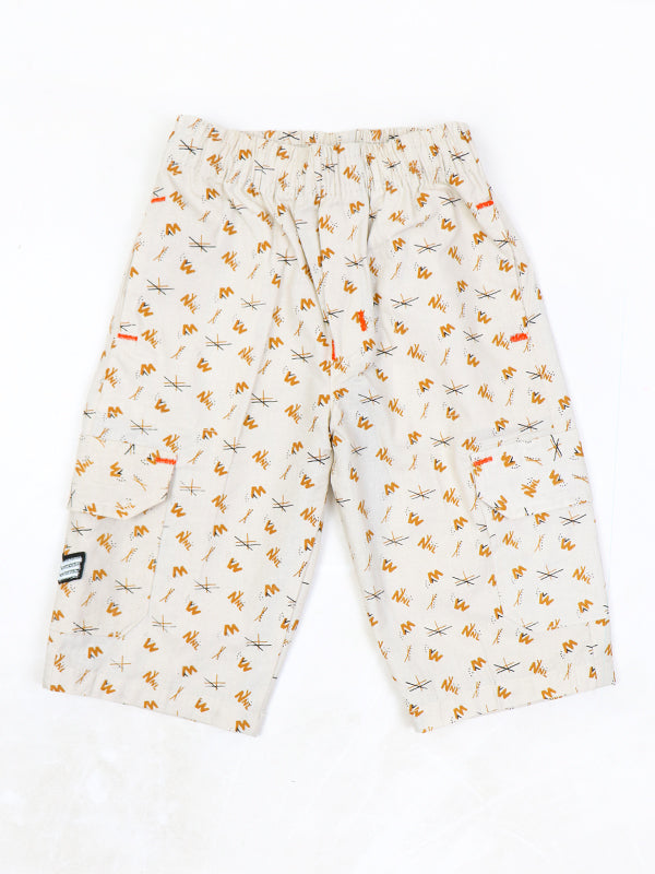 LF Boys Short 3-QTR Printed Design Light Fawn