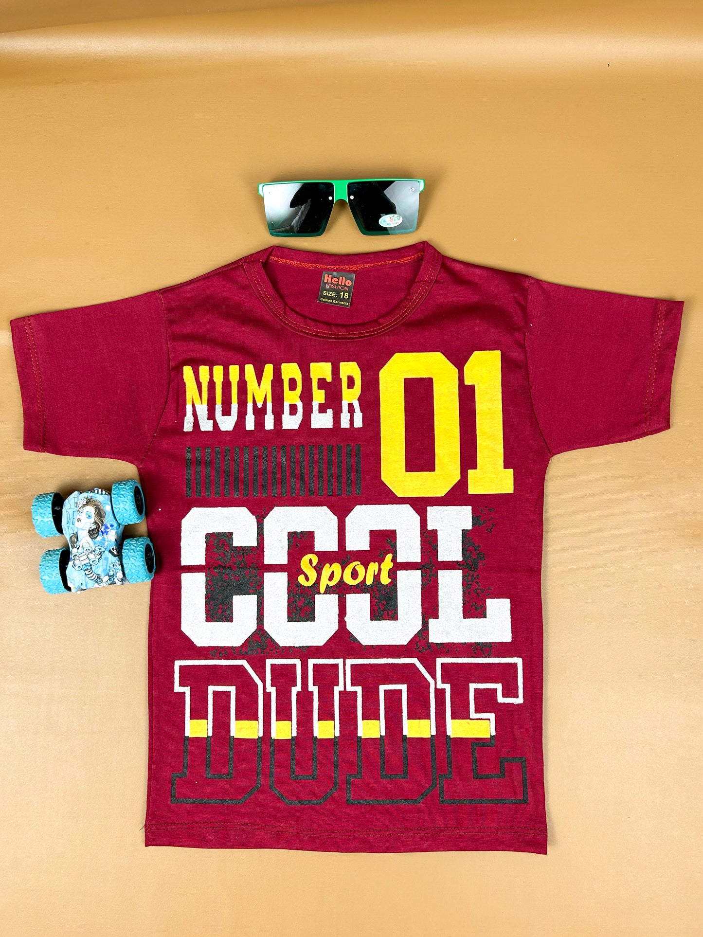 4Yrs - 9Yrs Cool Maroon T-Shirt For Boys BTS24