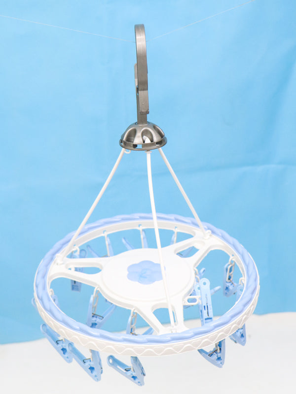 Newborn Clothes Hanger Design Circle Shape Sky Blue