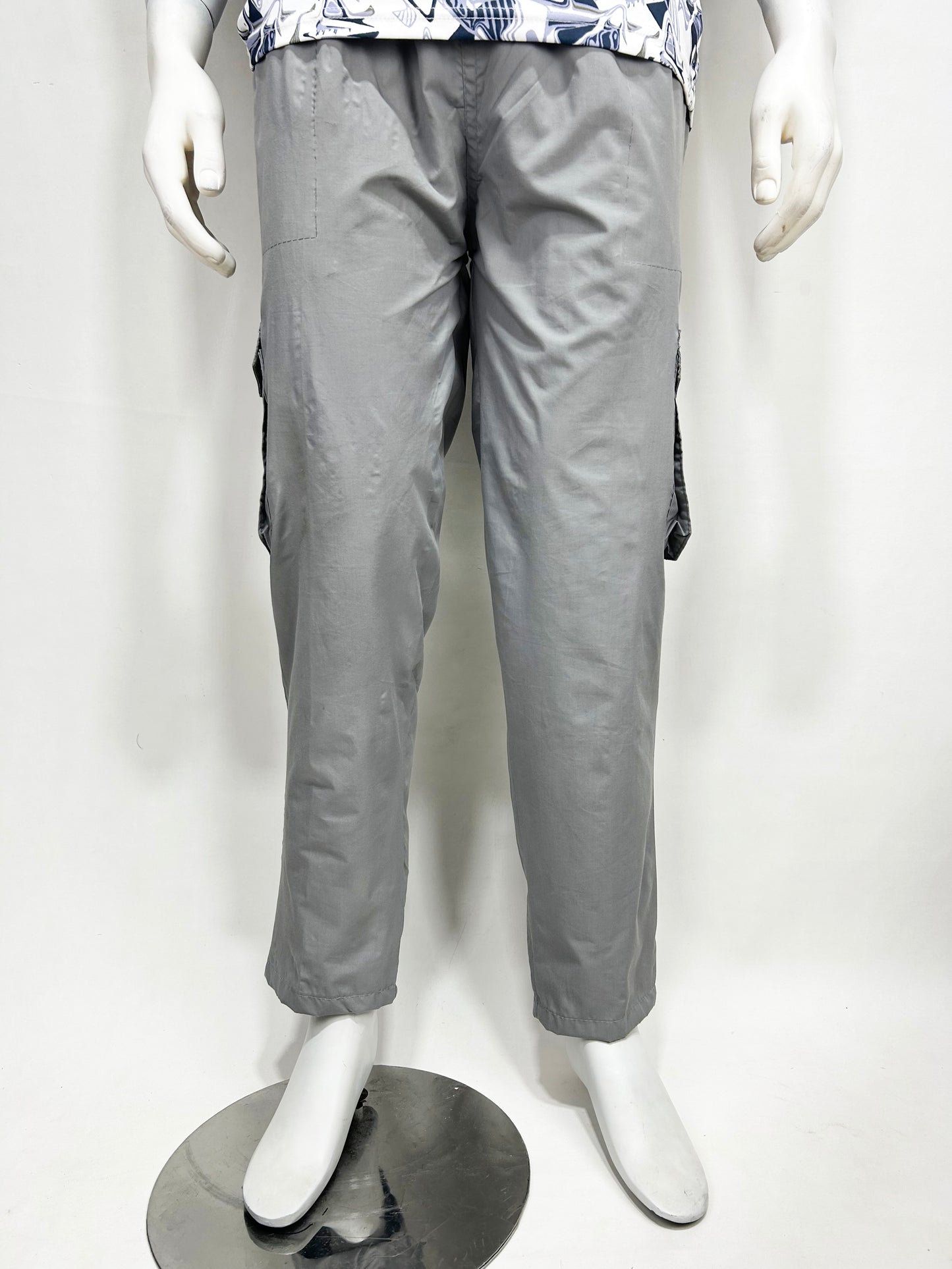 Stone Grey Cotton Trouser For Men MT176