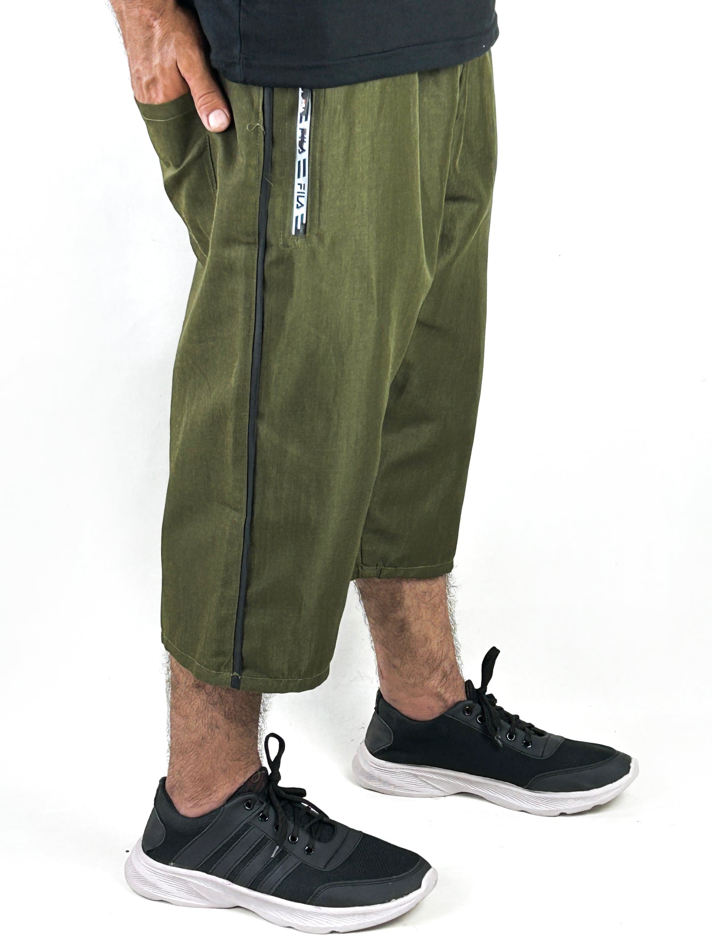 Dark Green Cargo 3-QTR Short for Men AA MS123