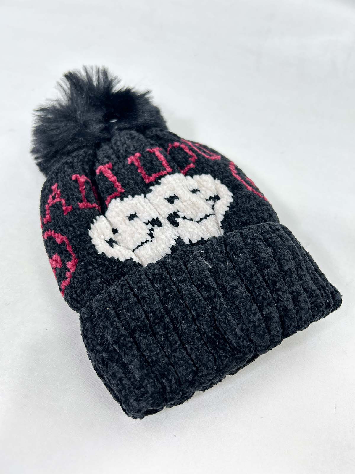 Smile Black Beanie Winter Cap For Kids BWC36