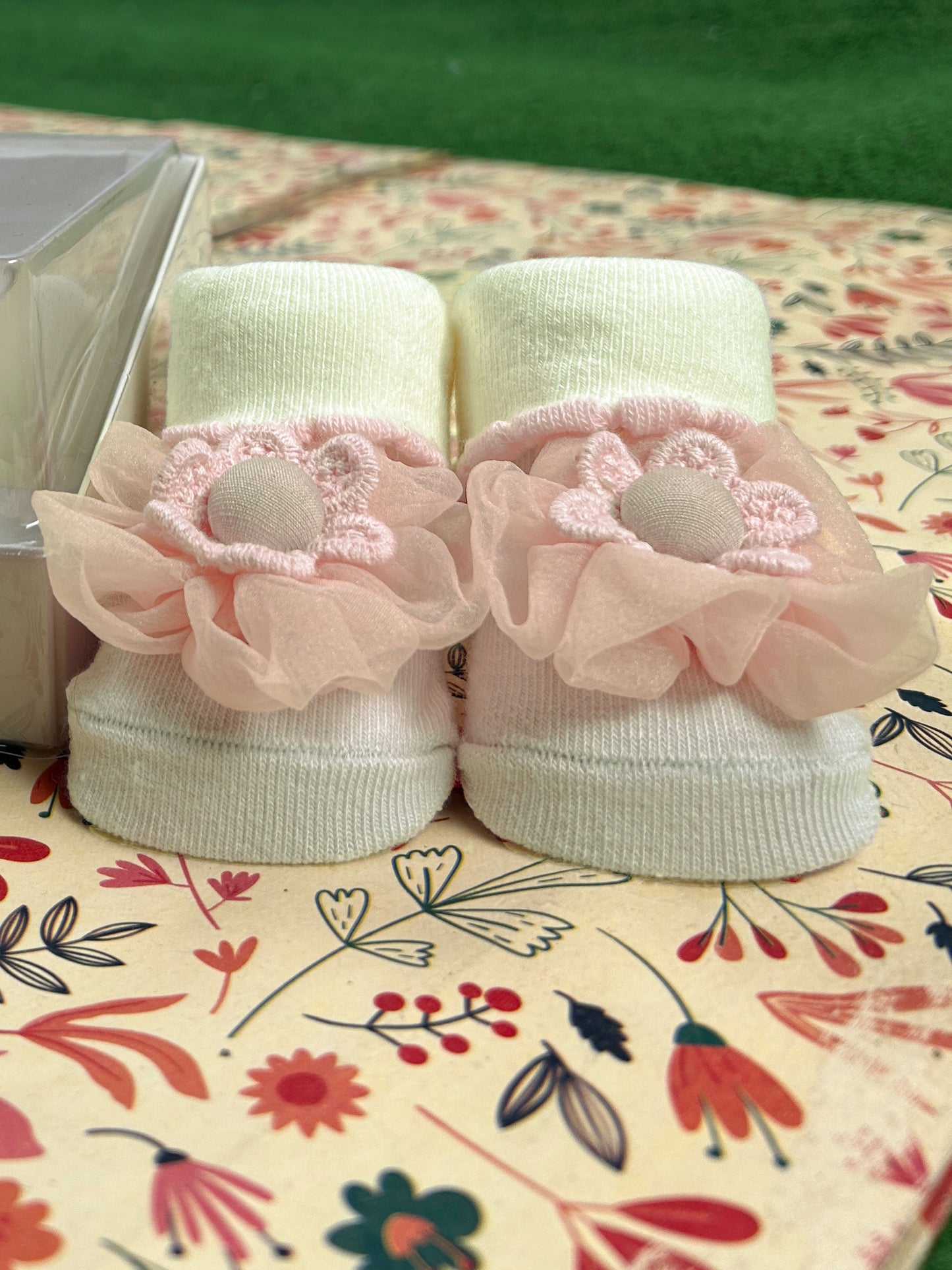 Floral Booties For Newborn NB11