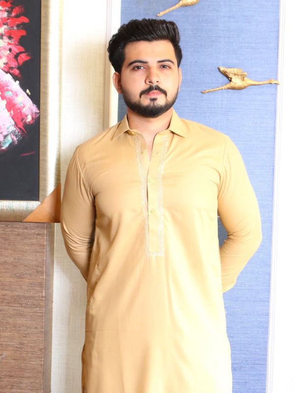 461/2E Men's Kameez Shalwar Stitched Suit Shirt Collar FB