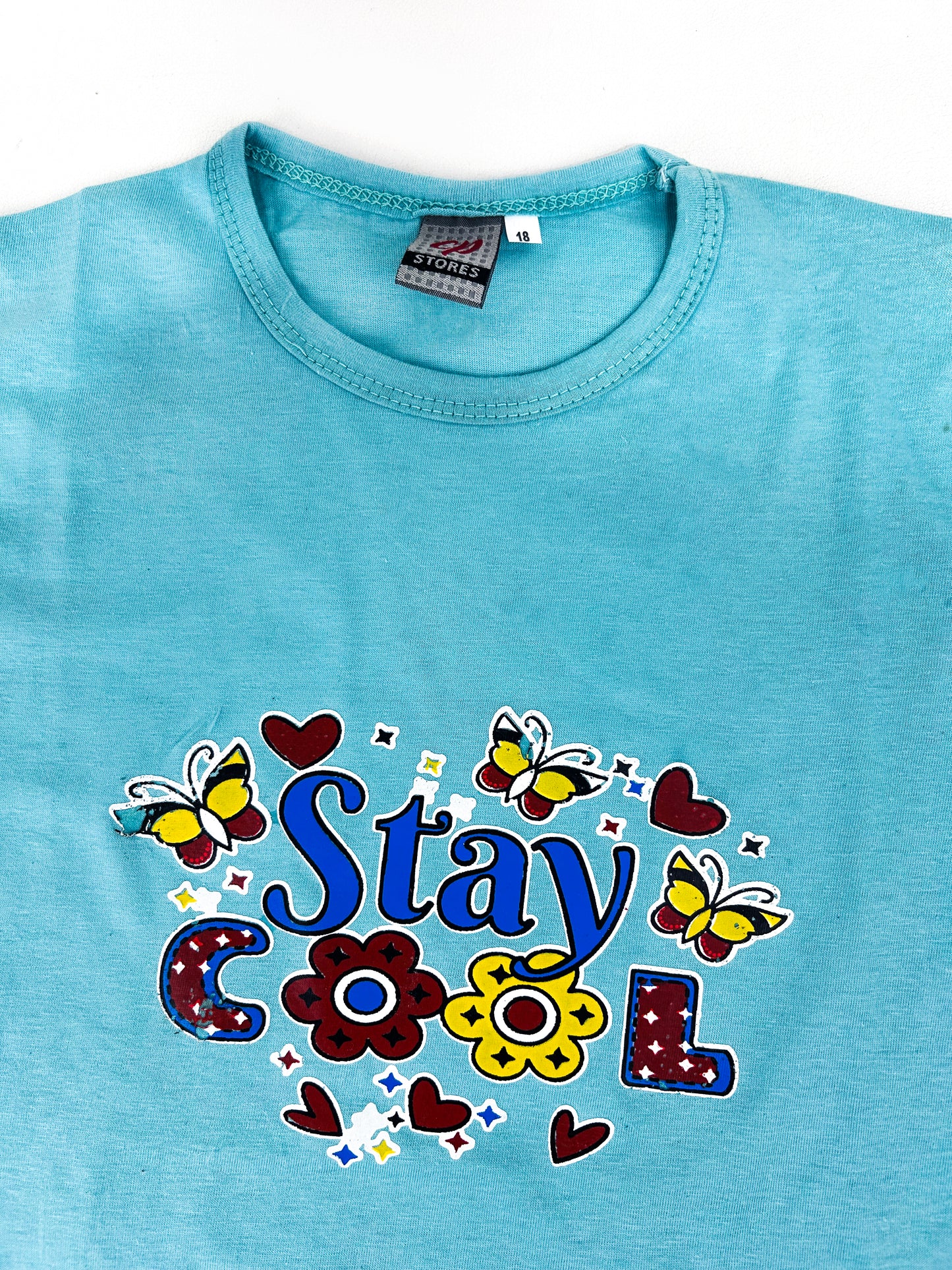 3Yrs - 7Yrs MZ Sea Blue T-Shirt For Girls GTS81