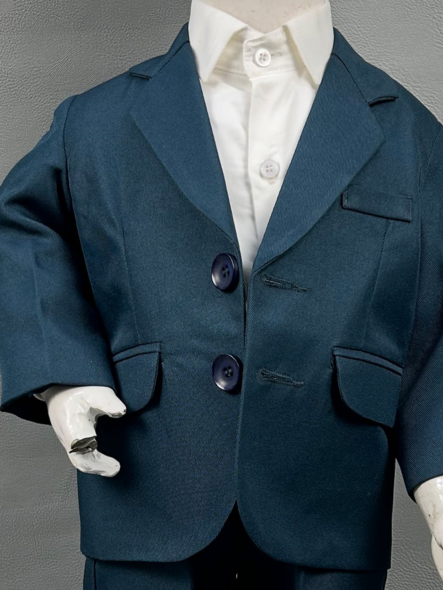 6Mth - 8Yrs Dark G Blue 4Pcs Coat Pant Suit for Boys BCP16